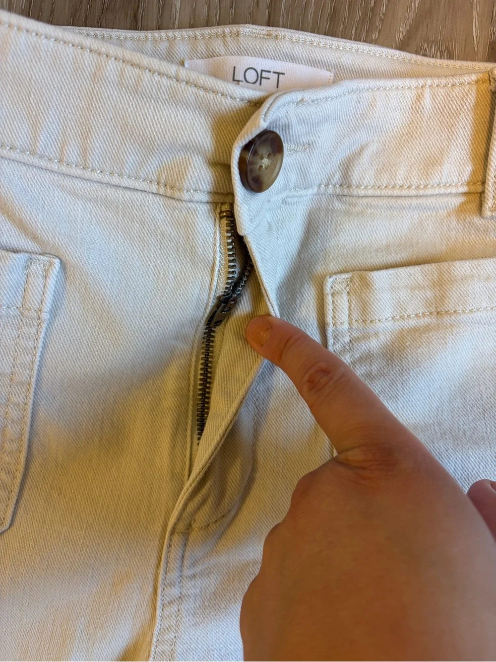 LOFT The Palmer Wide Leg Crop Pants Womens 8 Cream Ivory High Rise